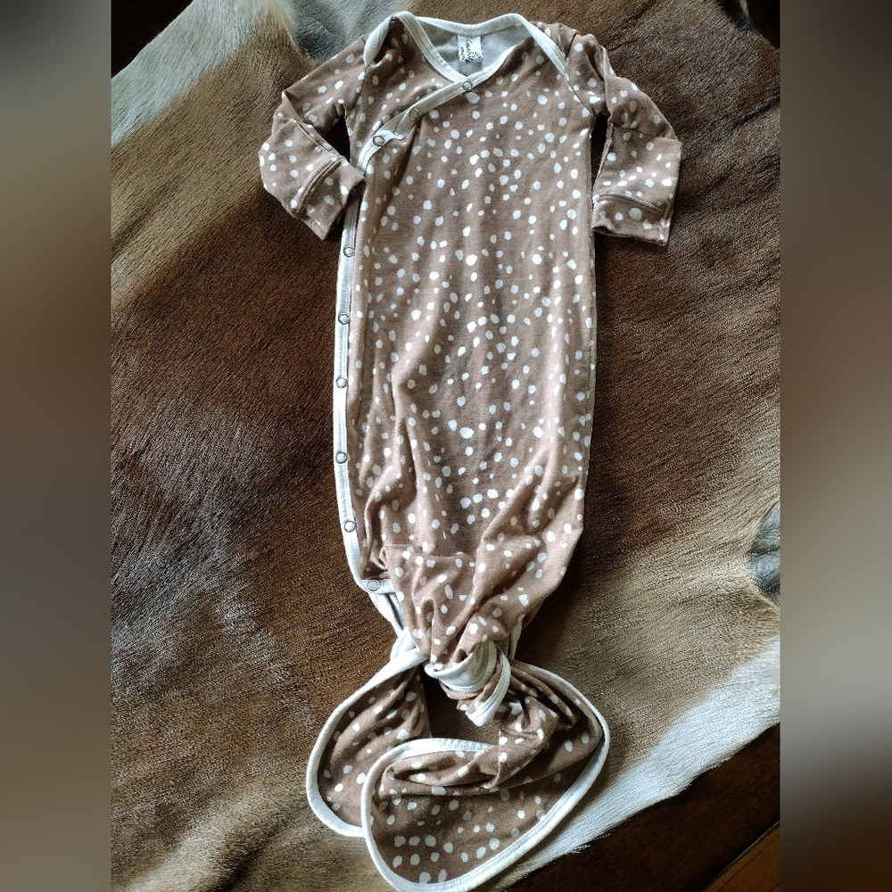 Fawn Newborn Copper Pearl Knotted Gown